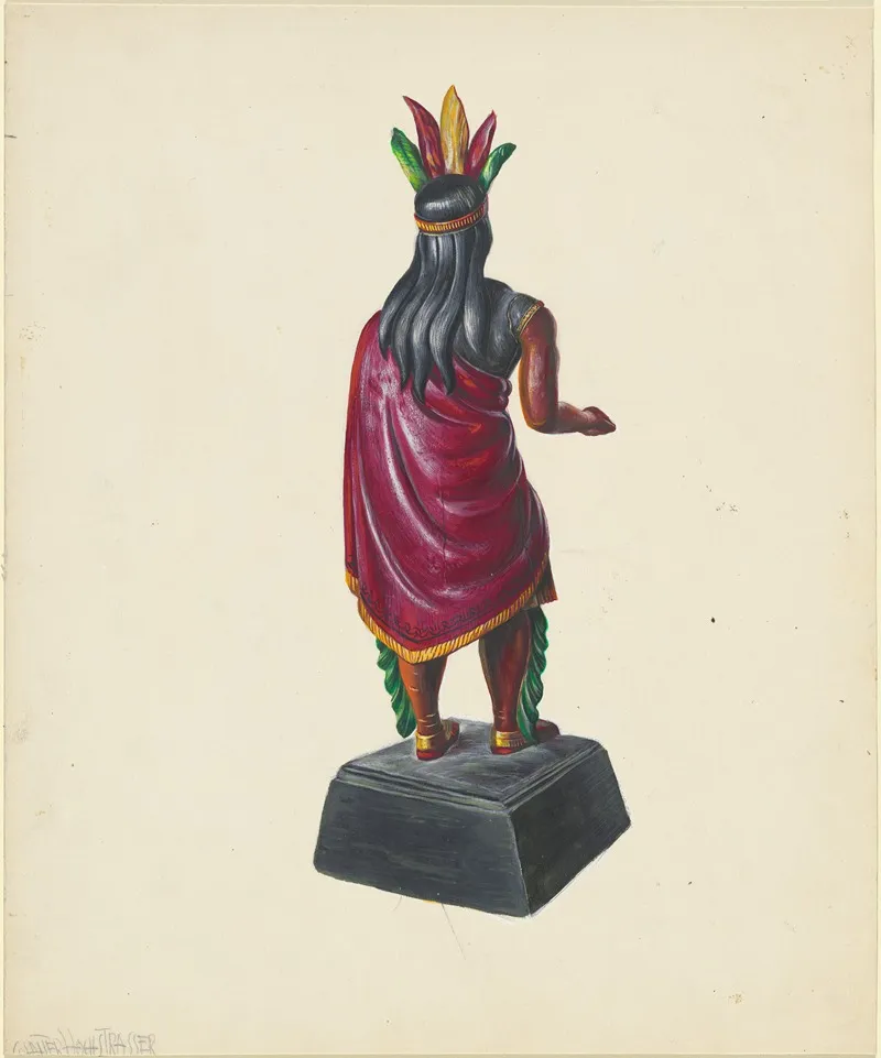 Cigar Store Indian 181 by Walter Hochstrasser - Canvas Print