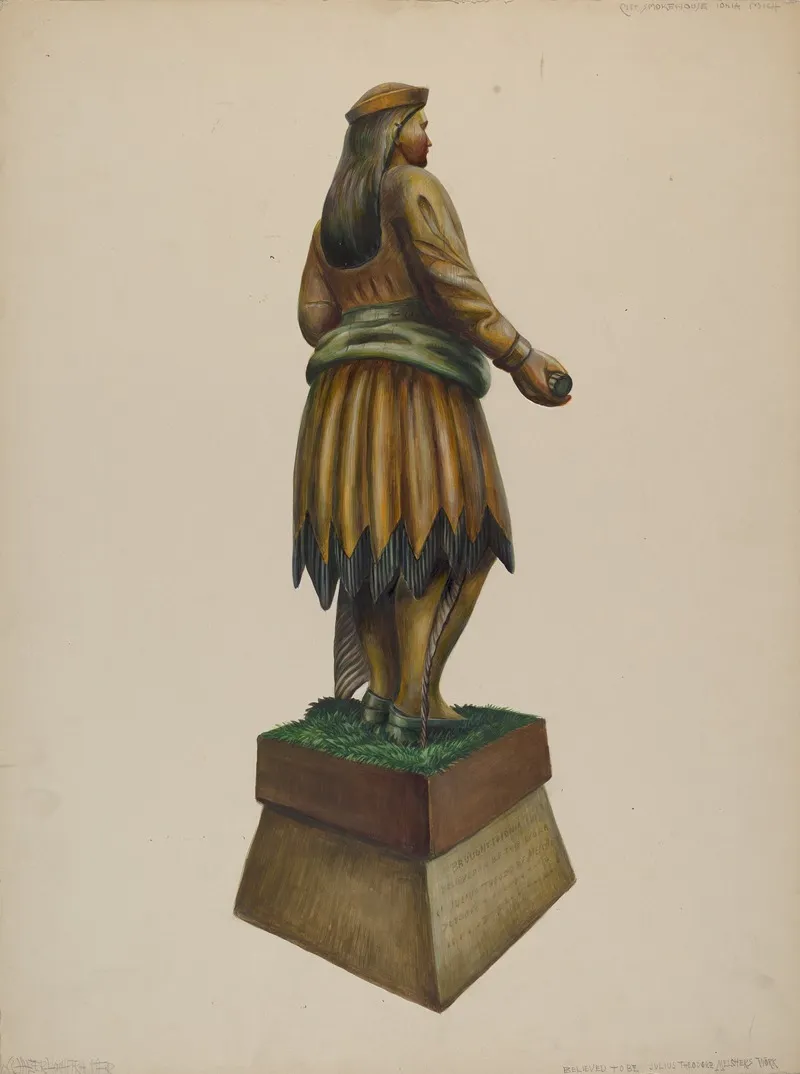 Cigar Store Indian 182 by Walter Hochstrasser - Canvas Print