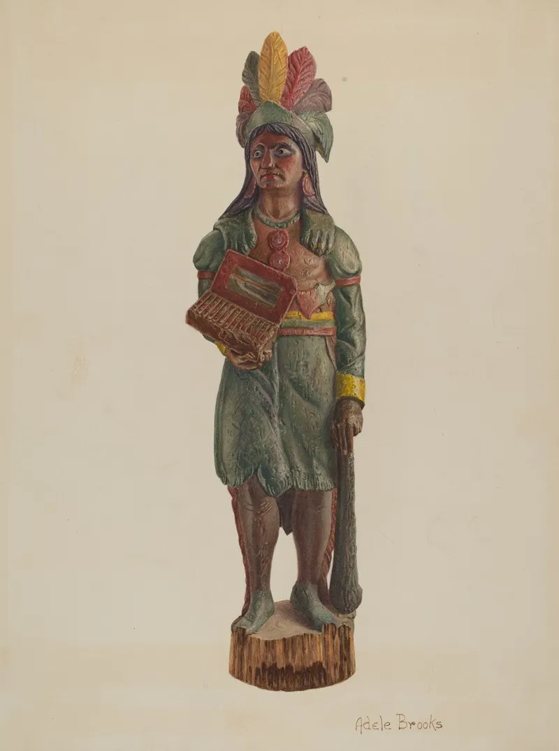 Cigar Store Indian 2 by Adele Brooks - Canvas Print