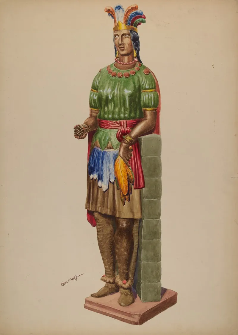 Cigar Store Indian 33 by Charles Moss - Canvas Print