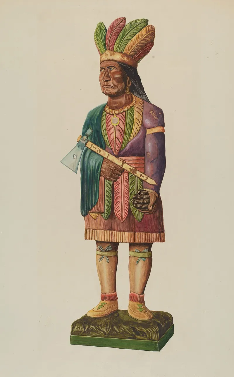 Cigar Store Indian 46 by Einar Heiberg - Canvas Print