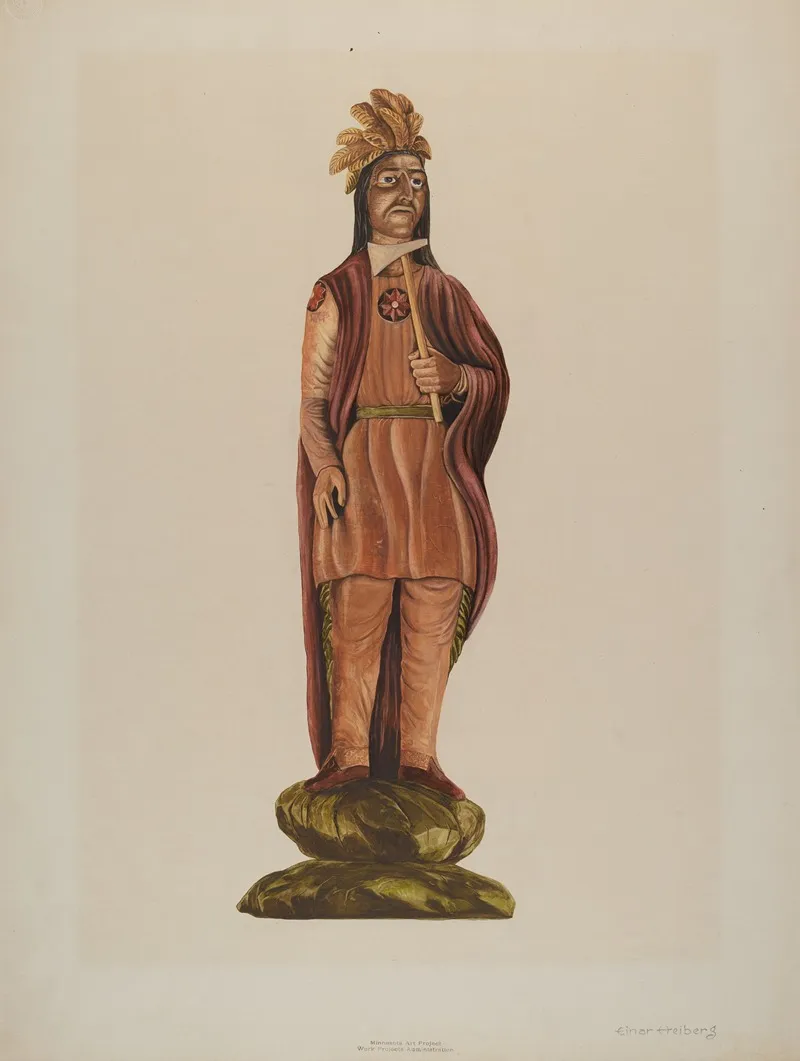 Cigar Store Indian 51 by Einar Heiberg - Canvas Print