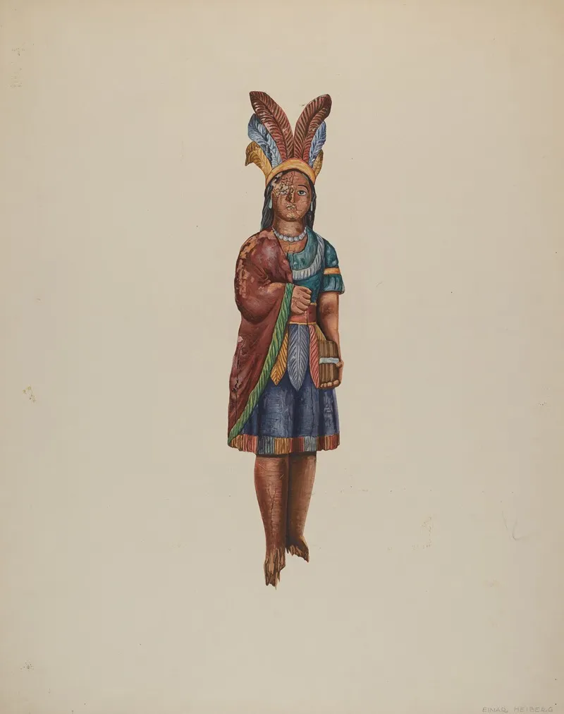 Cigar Store Indian 52 by Einar Heiberg - Canvas Print