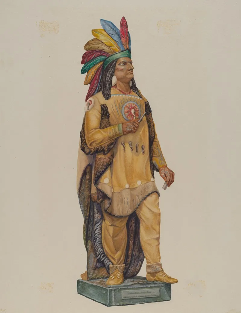 Cigar Store Indian 80 by Harriette Gale - Canvas Print