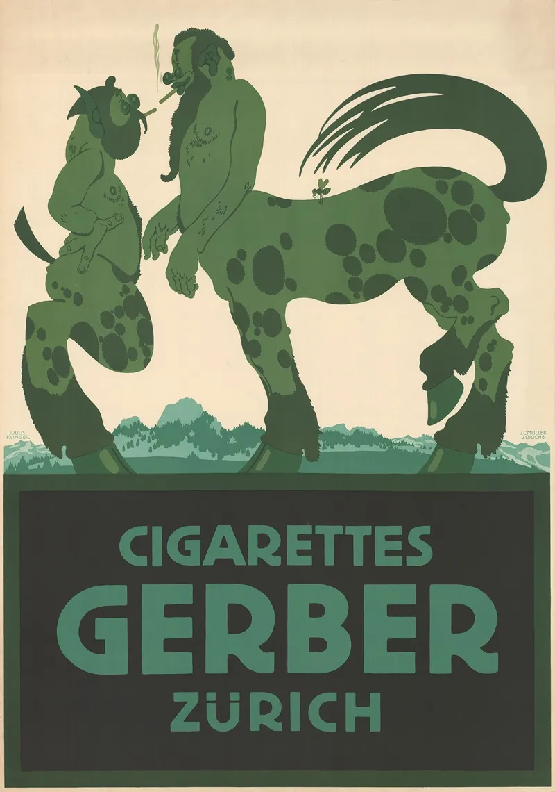 Cigarettes Gerber Zurich by Julius Klinger - Canvas Print
