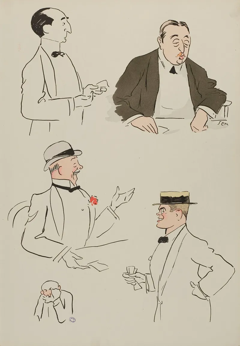 Cinq Personnages Dont M Fischoff Et M Kahn