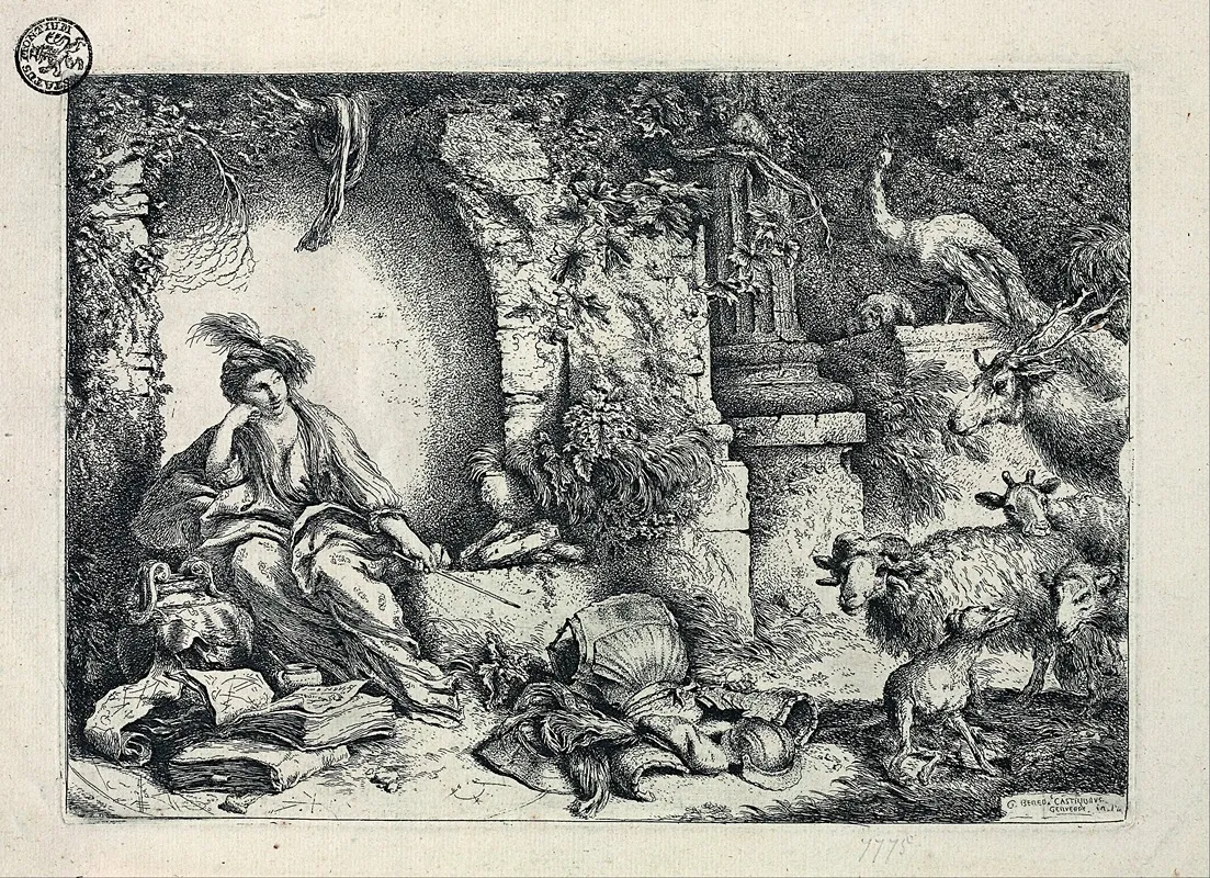 Circe Transforms Odysseus Companions Into Animals by Giovanni Benedetto Castiglione - Canvas Print