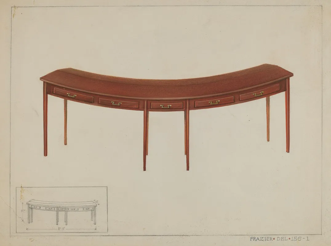 Circular Desk by Cornelius Frazier - Canvas Print