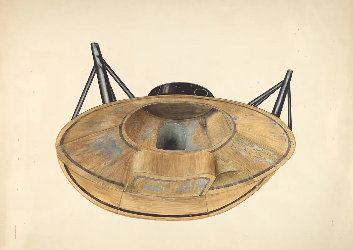 Circular Tin Bath Tub by Wilbur M Rice - Canvas Print