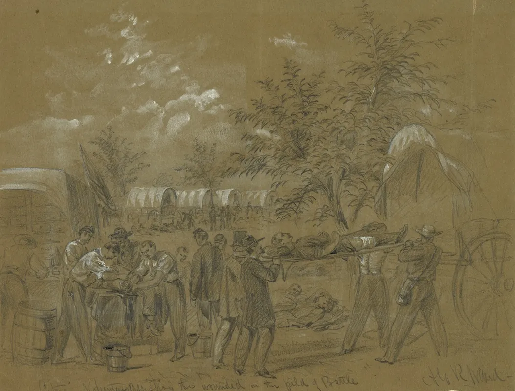 Citizen Volunteers Assisting The Wounded In The Field Of Battle