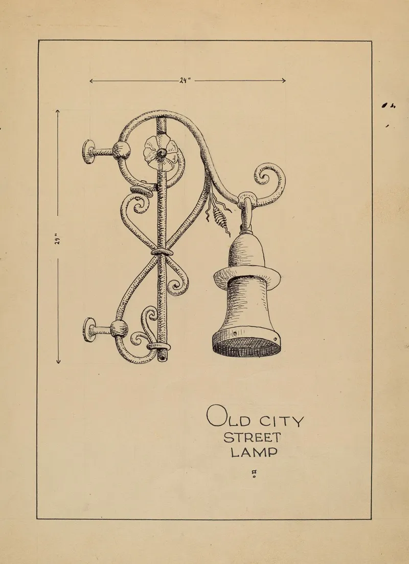 City Gas Light Bracket by Lucien Verbeke - Canvas Print