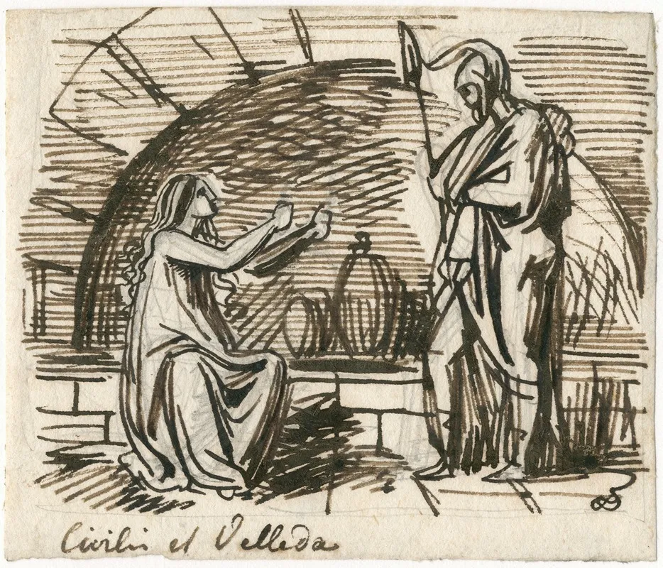 Civilis Et Veleda by David Humbert de Superville - Canvas Print