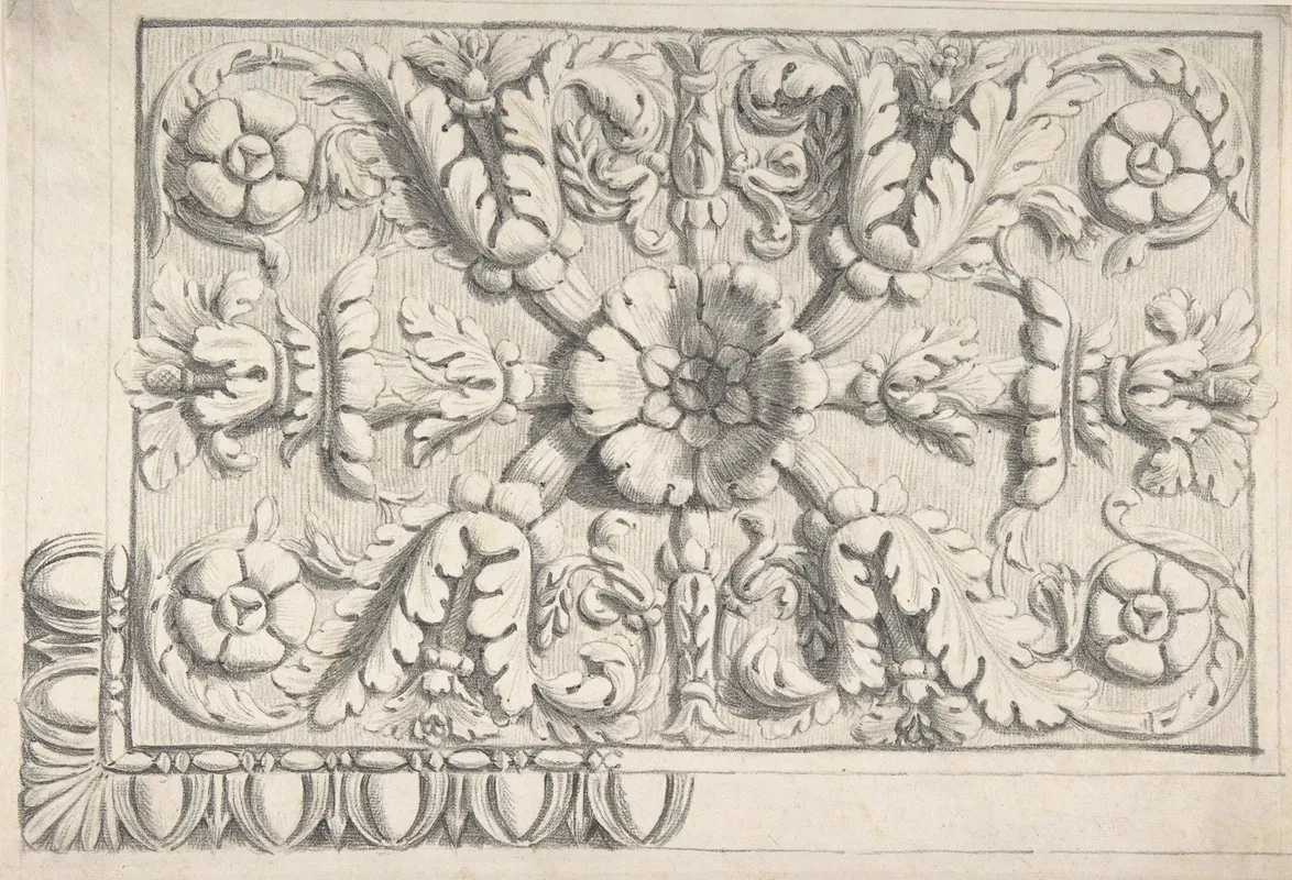 Classical Ceiling Moldings With Floral Ornament