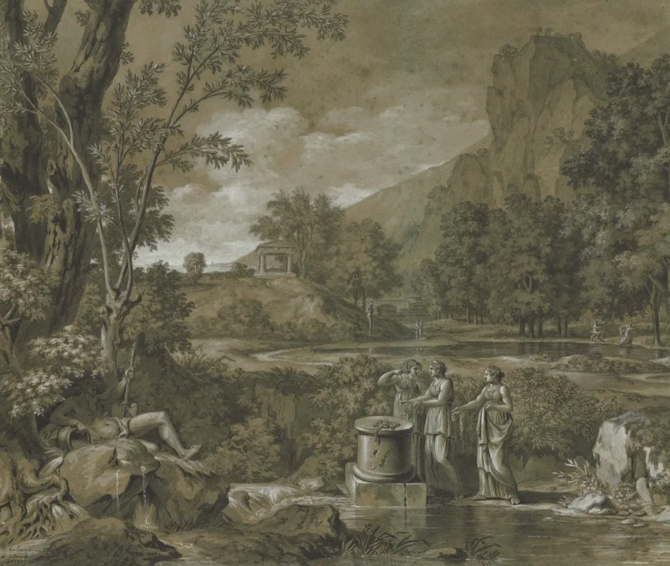 Classical Landscape 17 by Pierre-Henri de Valenciennes - Canvas Print