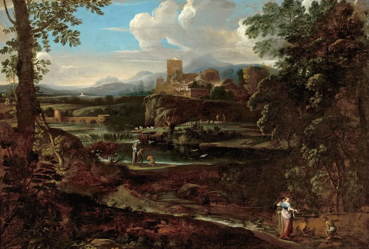 Classical Landscape 5 by Giovanni Francesco Grimaldi - Canvas Print