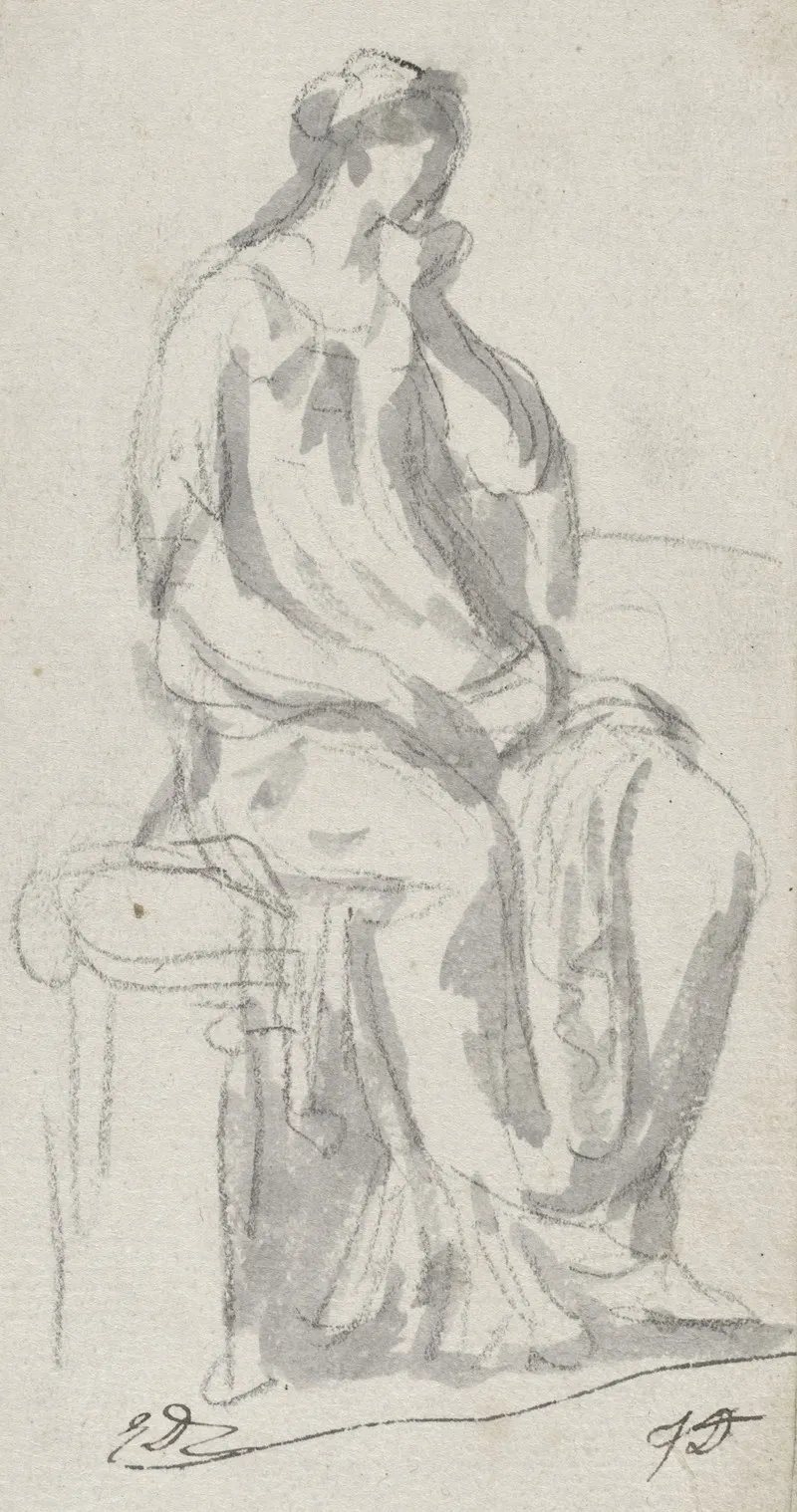 Classical Sculpture Of A Pensive Woman