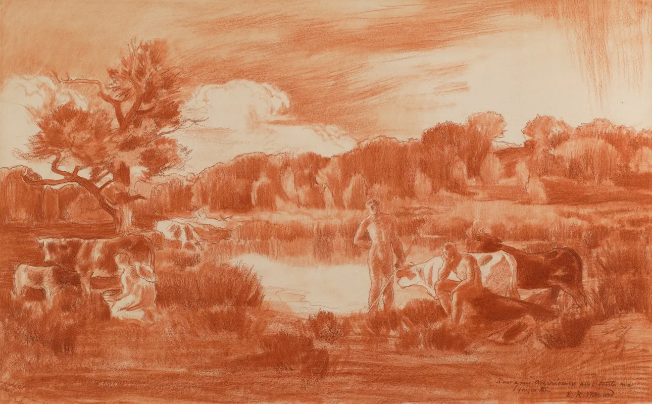 Classical Subject by Émile-René Ménard - Canvas Print