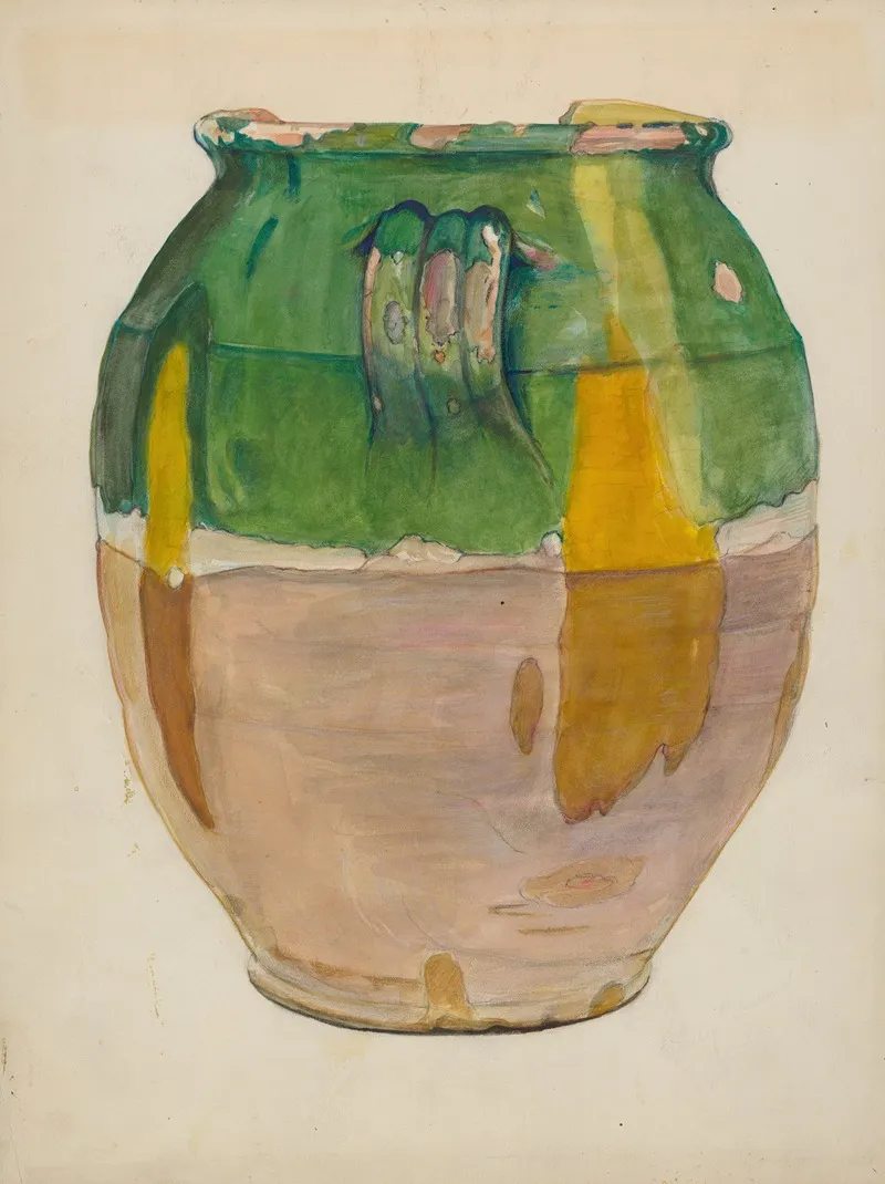 Clay Flower Jar by Cecily Edwards - Canvas Print