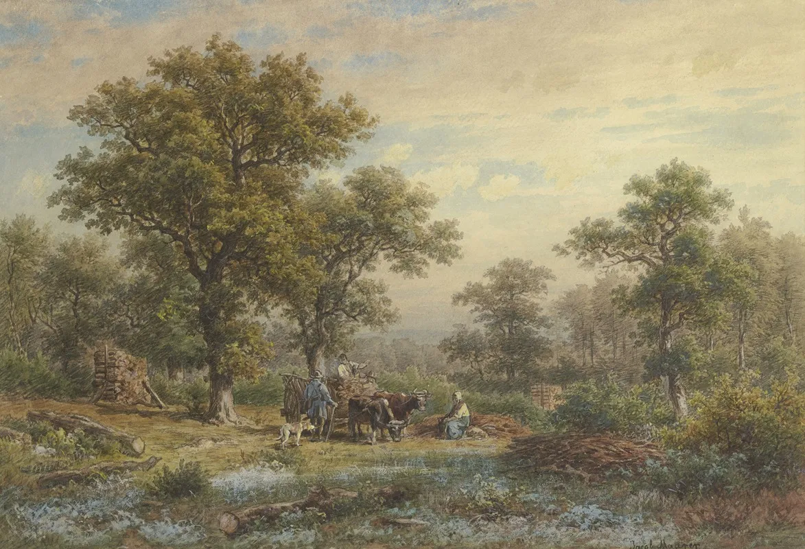 Clearing In The Oak Forest by Jakob Maurer - Canvas Print