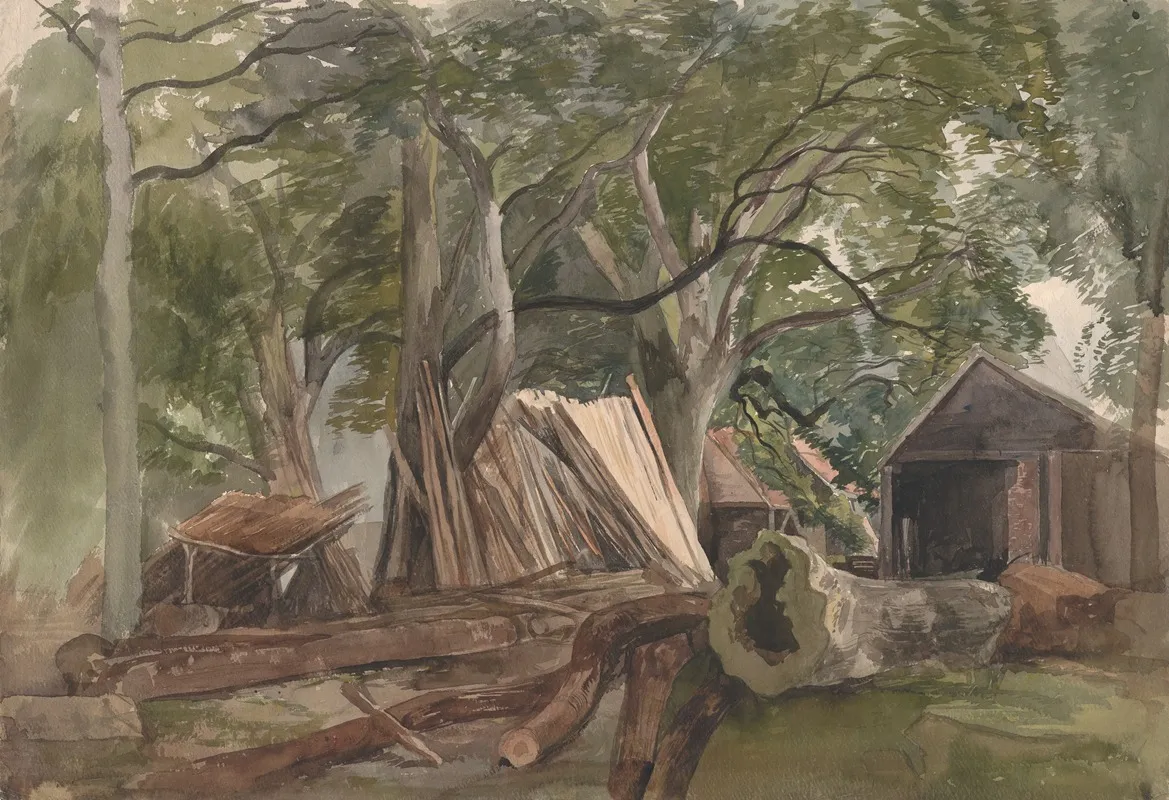 Clearing With A Lumber Mill by John Middleton - Canvas Print