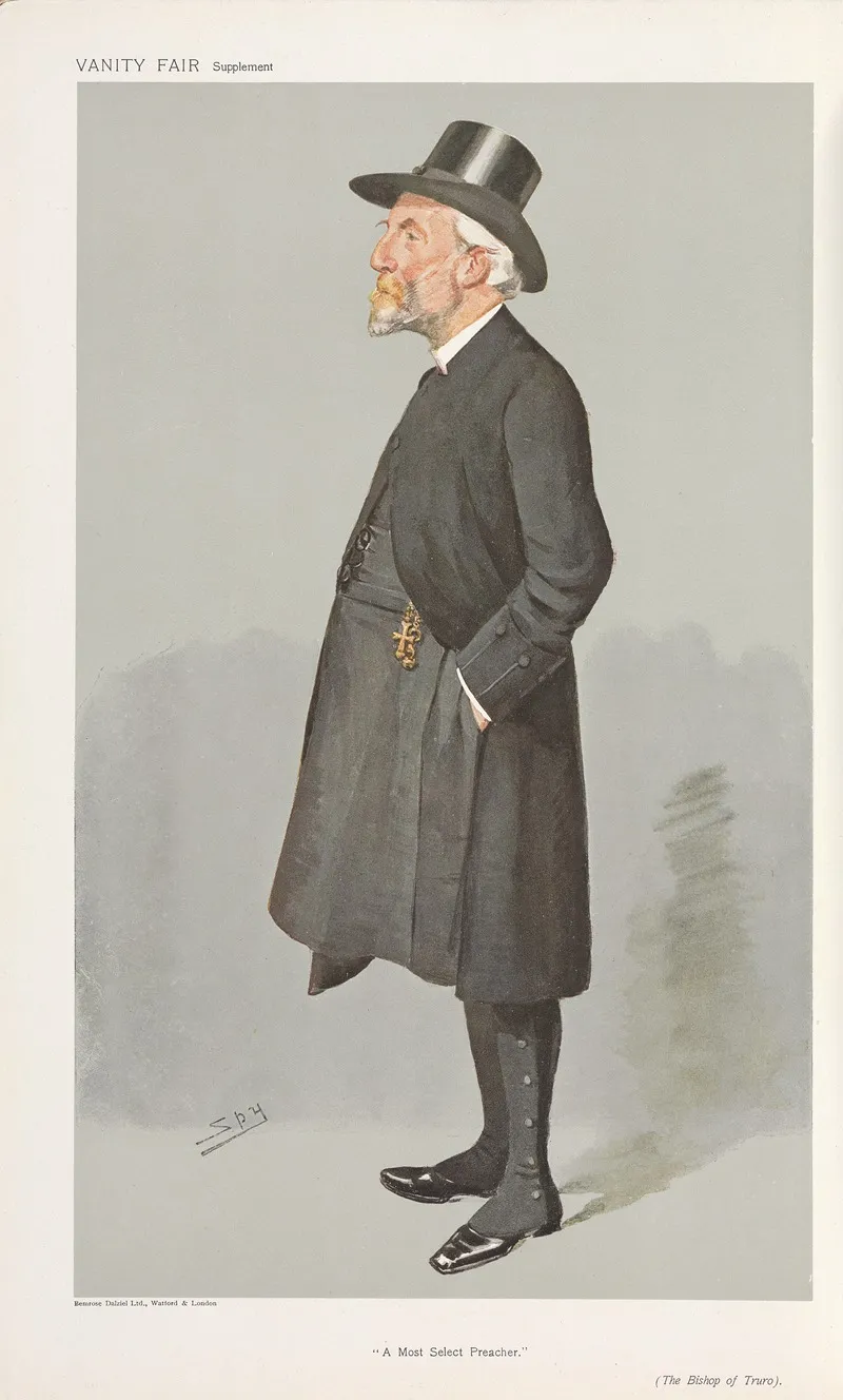 Clergy A Most Select Preacher Rev Charles Stubbs Lord Bishop Of Truro 6 February 1907 by Leslie Matthew Ward - Canvas Print