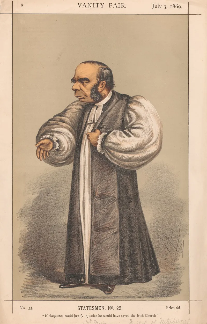 Clergy If Eloquence Could Justify Injustice He Would Have Saved The Irish Church Bishop Of Petersborough 3 July 1869 by Carlo Pellegrini - Canvas Print