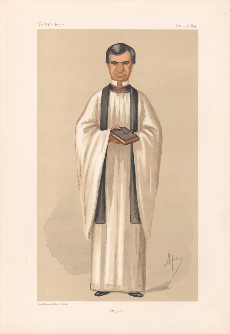 Clergy Prayers Rev Henry White 26 December 1874 by Carlo Pellegrini - Canvas Print
