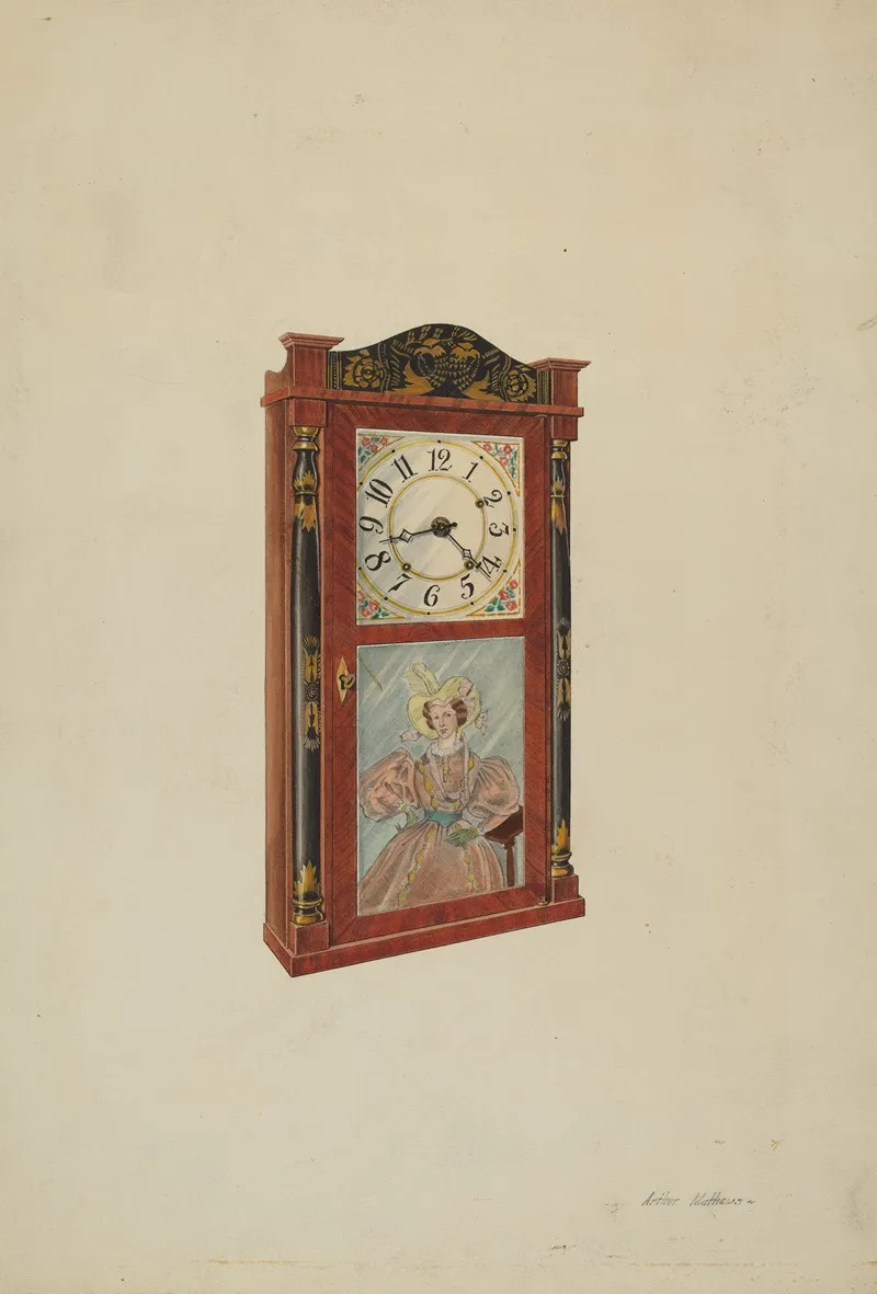 Clock 5 by Arthur Mathews - Canvas Print