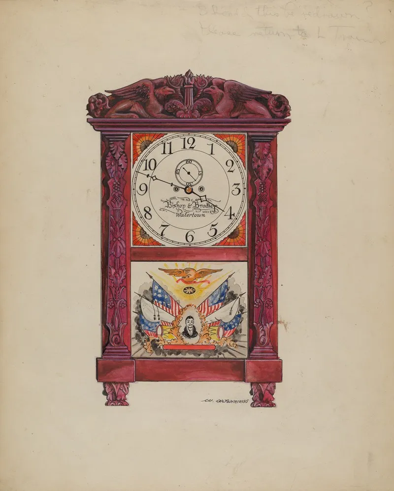 Clock Eight Day by Walter W. Jennings - Canvas Print