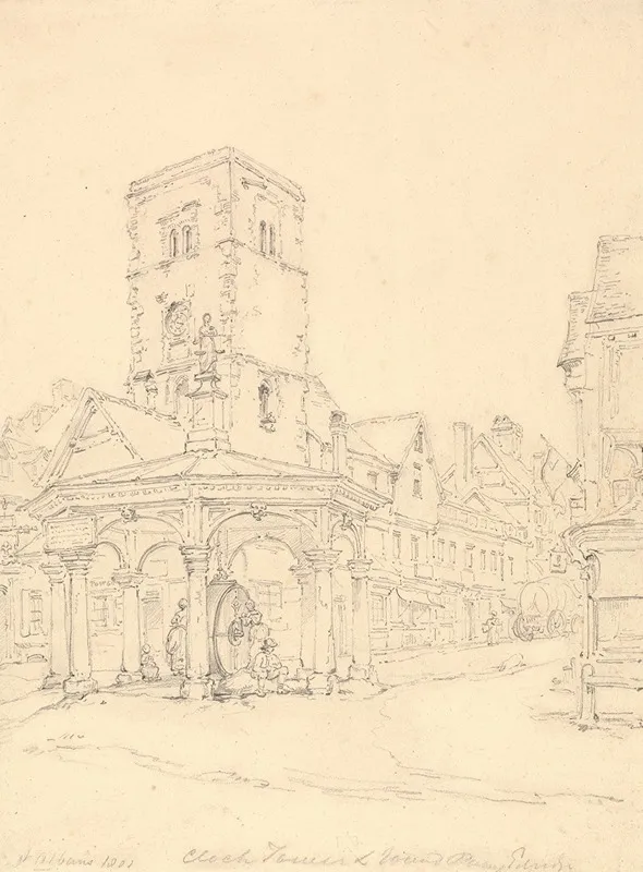 Clock Tower St Albans Abbey by Henry Edridge - Canvas Print