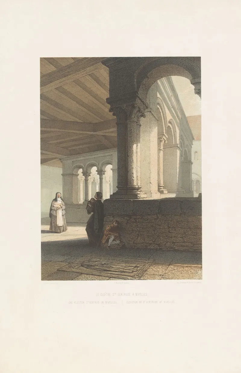 Cloister Of St Gertude At Nivelles by François Stroobant - Canvas Print