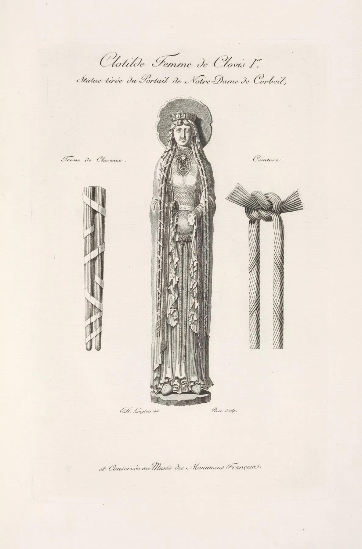 Clotilde Femme De Clovis Ier Statue Tiree Du Portail De Notre Dame De Corbeil Et Conservee Au Musee Des Monumens Francais