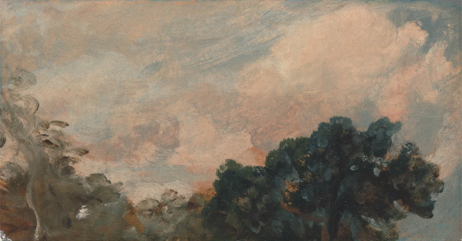 Cloud Study With Trees by John Constable - Canvas Print