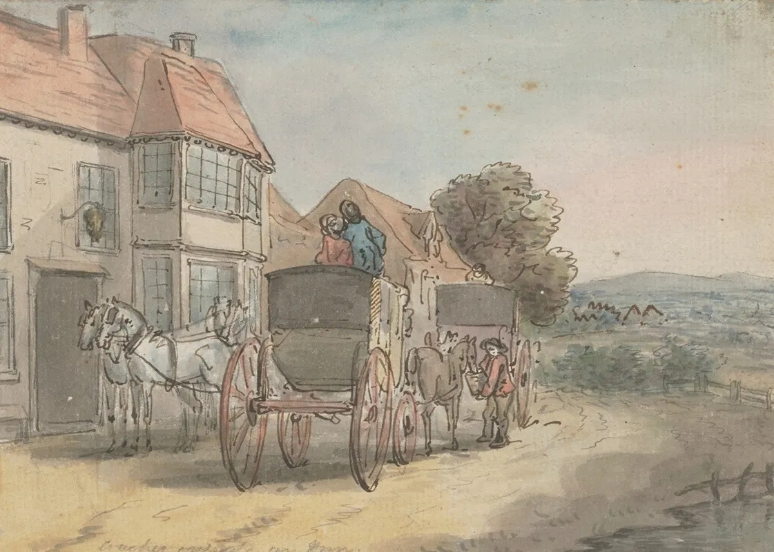 Coaches Outside An Inn