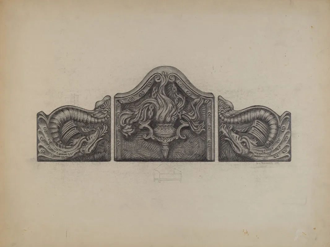 Coal Grate For Fireplace by Austin L. Davison - Canvas Print