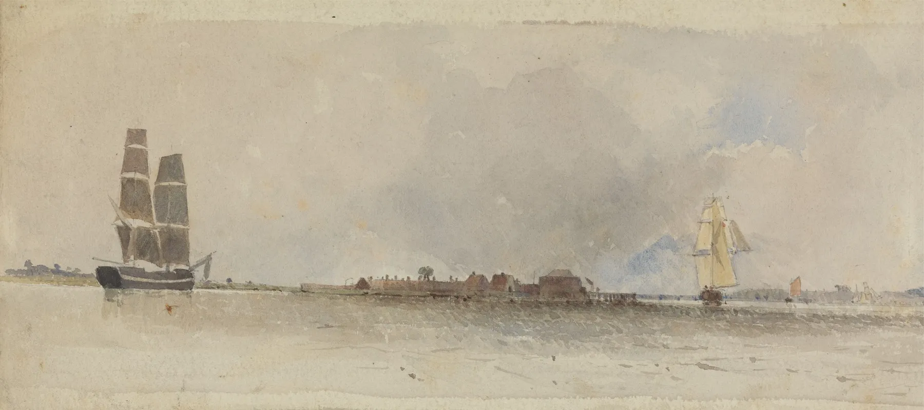 Coastal Scene With Shipping