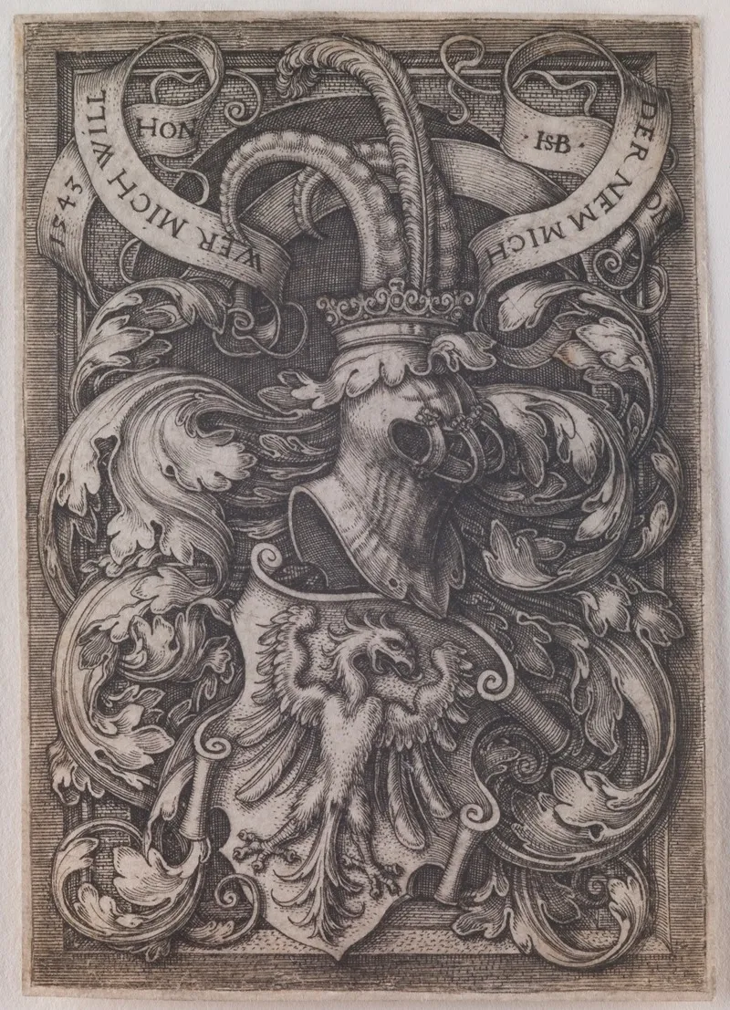 Coat Of Arms With An Eagle by Sebald Beham - Canvas Print