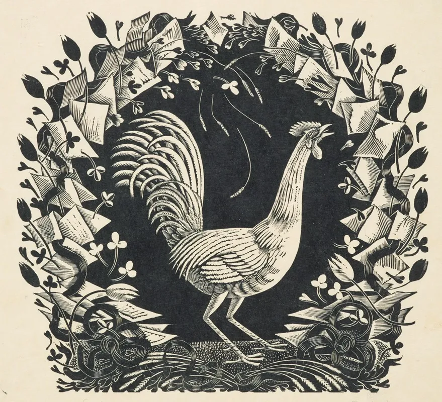 Cockerel by Eric Ravilious - Canvas Print