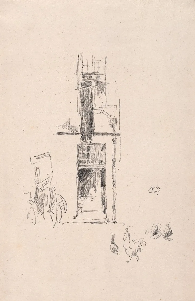 Cocks And Hens Hotel Colbert by James Abbott McNeill Whistler - Canvas Print