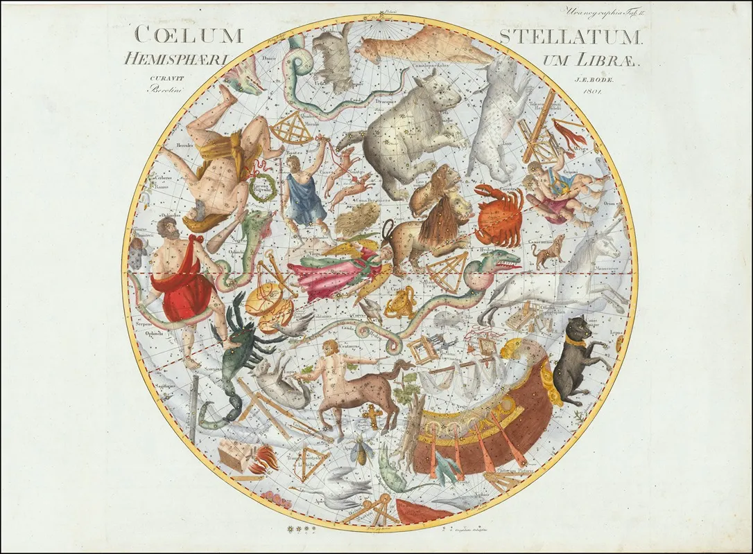 Coelum Stellatum Hemisphaerium Librae by Johann Elert Bode - Canvas Print