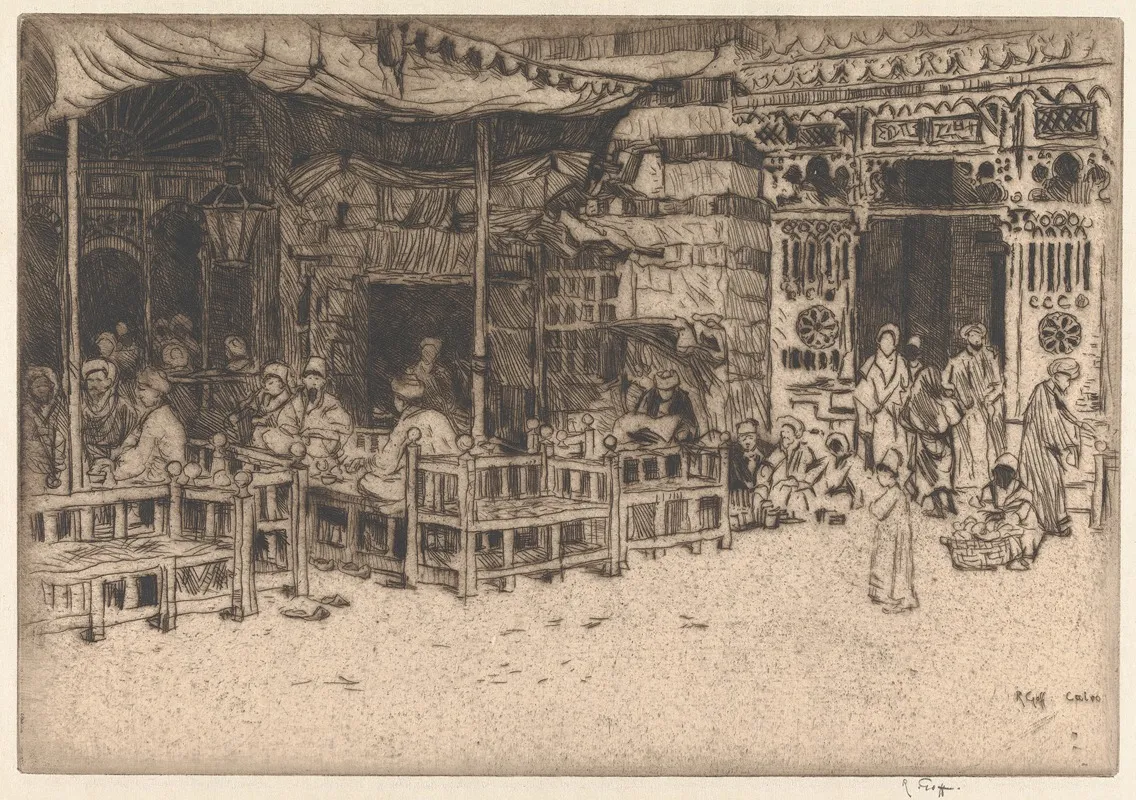 Coffee House And Mosque Entrance Cairo