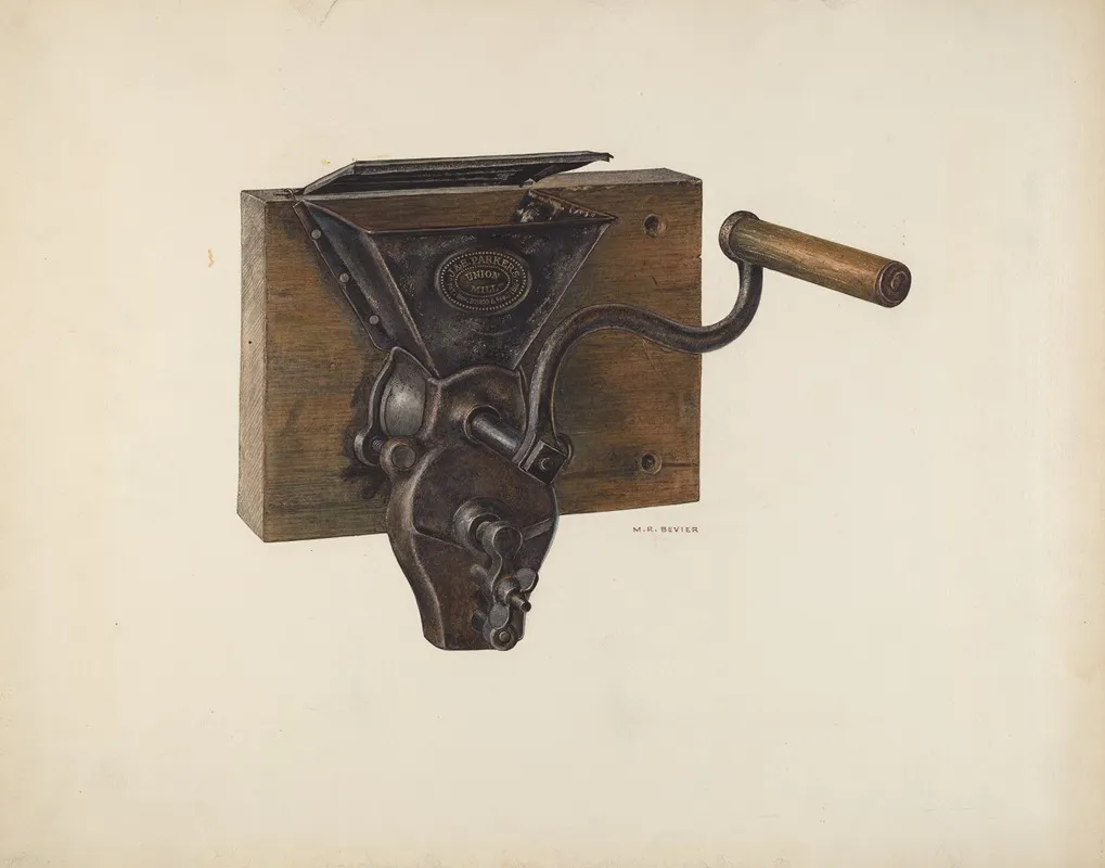 Coffee Mill 9 by Milton Bevier - Canvas Print