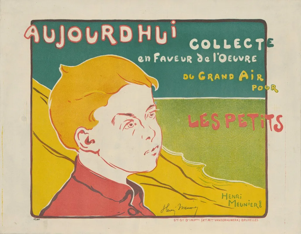 Collecte Pour Les Petits by Henri Meunier - Canvas Print