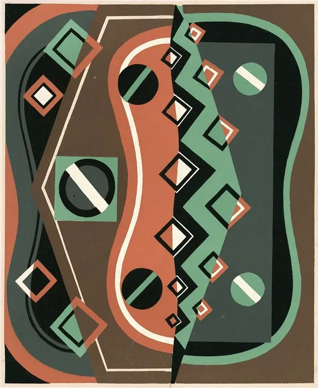 Collection Decors Et Couleurs Pl 08 by Georges Valmier - Canvas Print