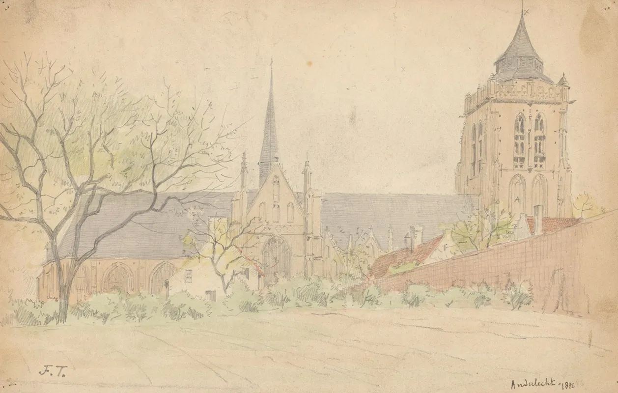 Collegiale De Saints Pierre Et Guidon A Anderlecht Avant Transformation De La Tour En 1898