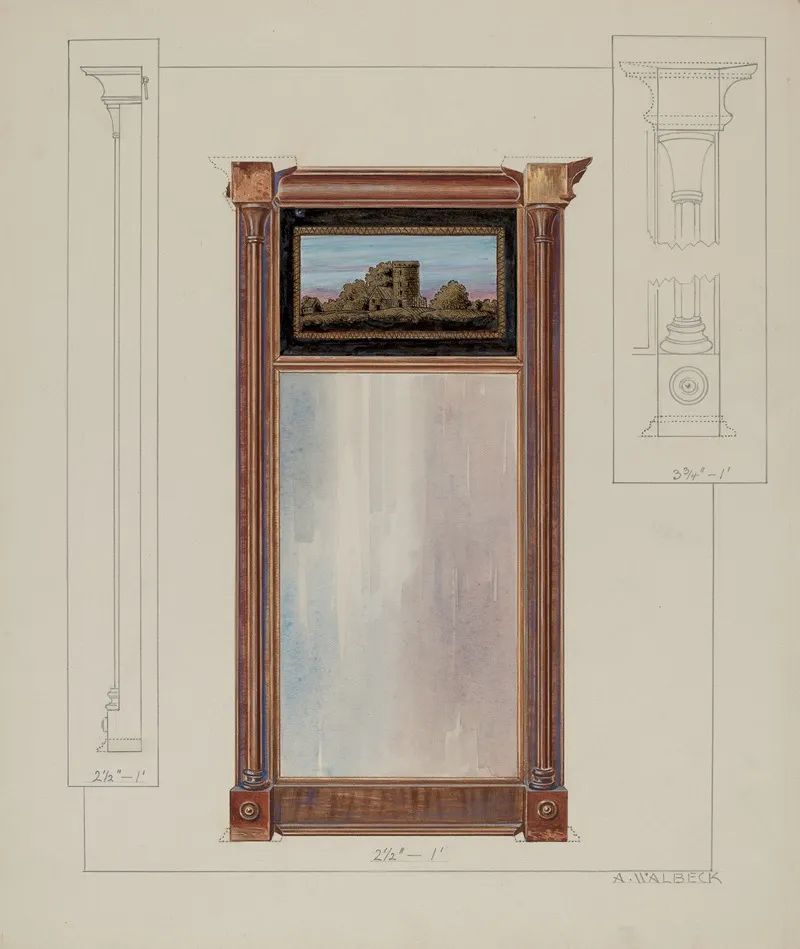 Colonial Mirror by Alfred Walbeck - Canvas Print