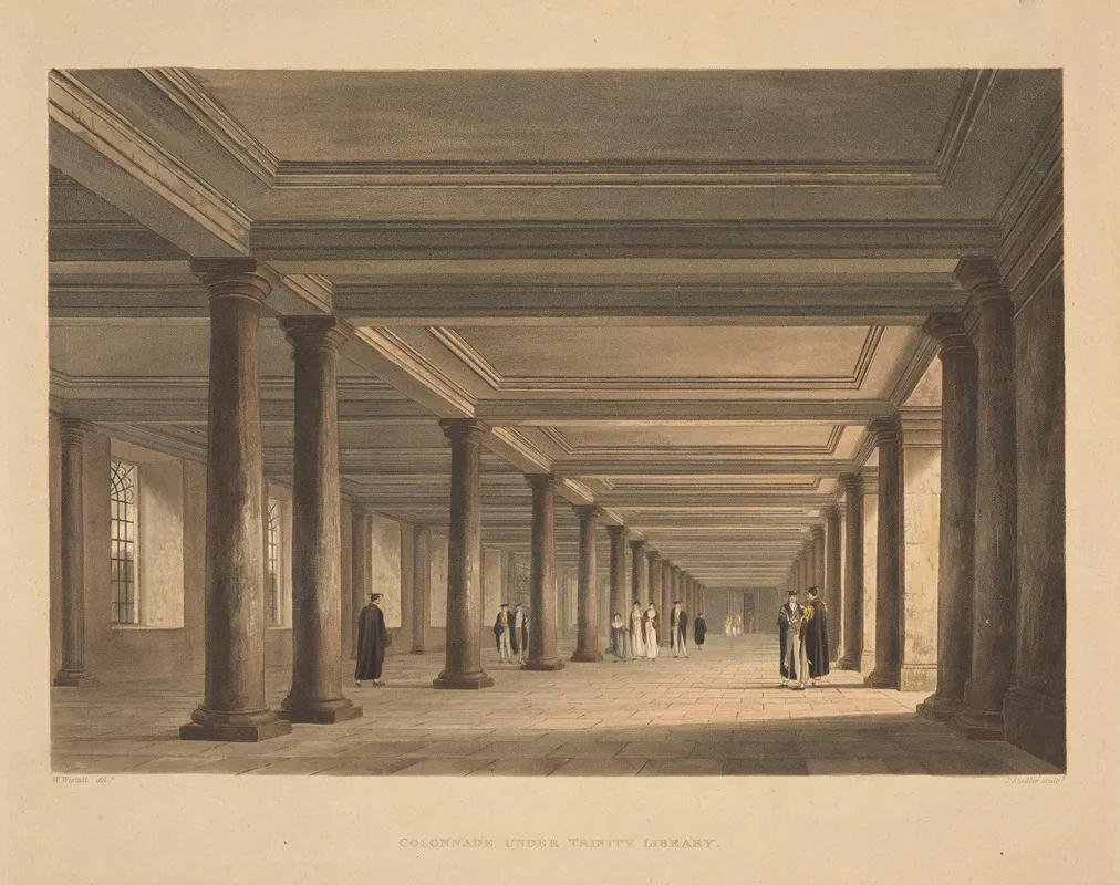 Colonnade Under Trinity Library by Joseph Constantine Stadler - Canvas Print