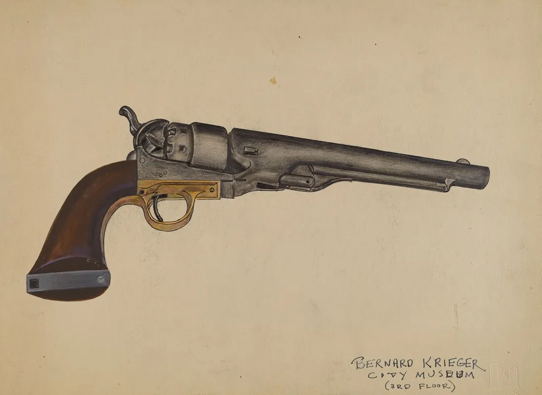 Colt Revolver by Bernard Krieger - Canvas Print