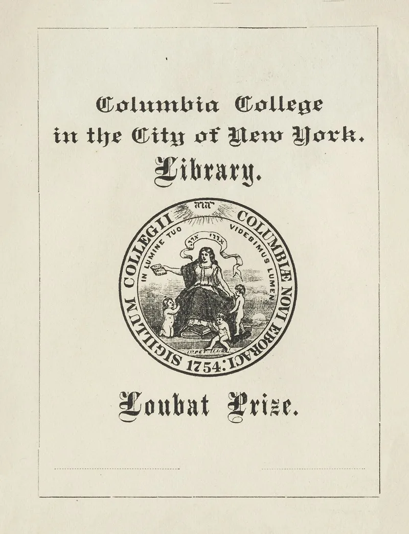 Columbia College New York N Y Library