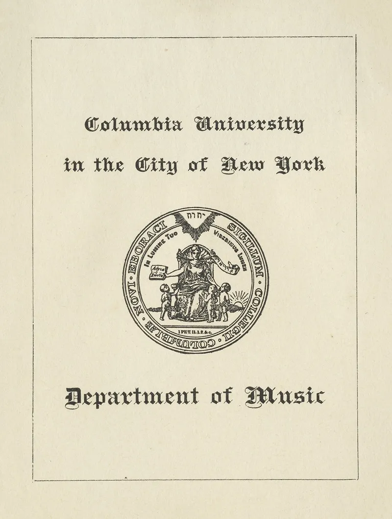 Columbia University Department Of Music